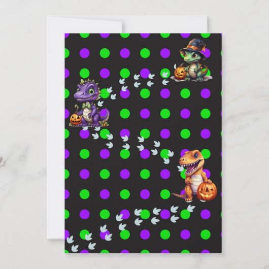 Halloween Dinosaur Dino-Mash Feestje Kaart (Achterkant)