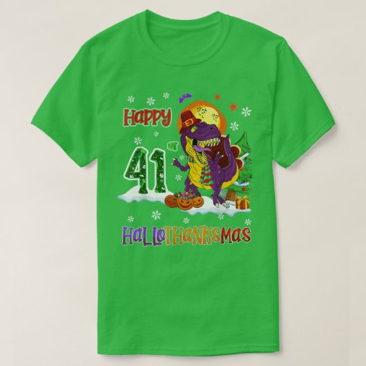 Halloween Dinosaur Kerstmis 41st HalloTh T-shirt (Design voorkant)