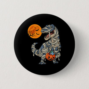Halloween Dinosaur Mummy T Rex Scary Boys Kinder T Ronde Button 5,7 Cm