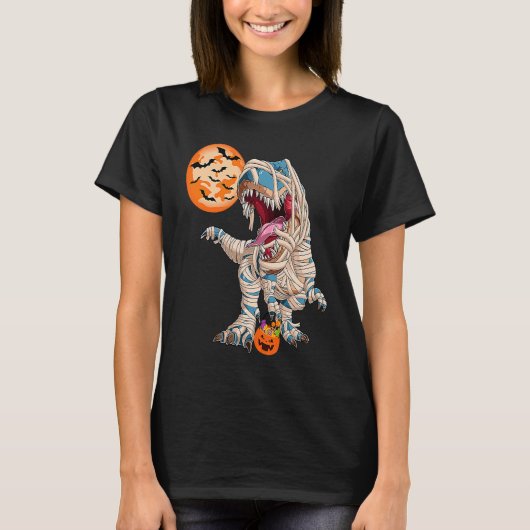 Halloween Dinosaur Pumpkin Boys Kids Dinosaur rex  T-shirt (Voorkant)