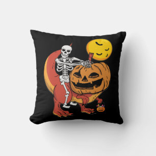 Halloween Dinosaur Pumpkin T Rex Skeleton Boys Tod Kussen
