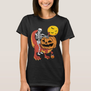Halloween Dinosaur Pumpkin T Rex Skeleton Boys Tod T-shirt