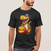 Halloween Dinosaur Pumpkin T-shirt (Voorkant)