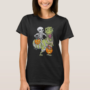 Halloween Dinosaur Rex Skeleton Scary Boys Kinder T-shirt