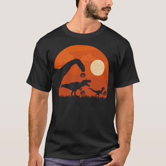 Halloween Dinosaur Shirt T-Rex Pumpkin Gift Kids (Voorkant)