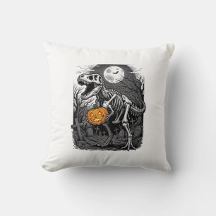Halloween Dinosaur Skelet Pompoen Vintage T-shirt Kussen