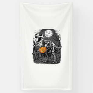 Halloween Dinosaur Skelet Pompoen Vintage T-shirt  Spandoek