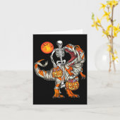 Halloween Dinosaur Skeleton T Rex Scary Pumpkin Mo Kaart (Gele Bloem)