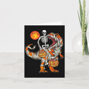 Halloween Dinosaur Skeleton T Rex Scary Pumpkin Mo Kaart