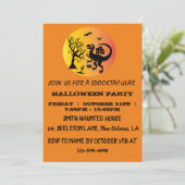 Halloween Dinosaur Spooky T-Rex Halloween Party Kaart (Staand voorkant)
