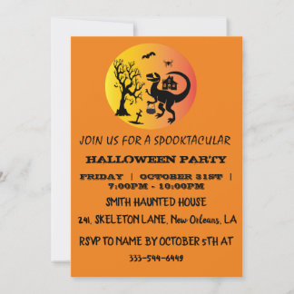 Halloween Dinosaur Spooky T-Rex Halloween Party Kaart
