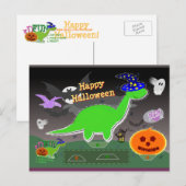Halloween Dinosaur Statue Cut & Glue Craft Card Briefkaart (Voorkant / Achterkant)
