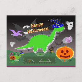 Halloween Dinosaur Statue Cut & Glue Craft Card Briefkaart