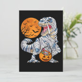 Halloween Dinosaur T rex Mummie Pompoen Kaart (Staand voorkant)