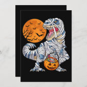 Halloween Dinosaur T rex Mummie Pompoen Kaart (Voorkant / Achterkant)