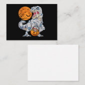 Halloween Dinosaur T rex Mummie Pompoen Notitiekaartje (Voorkant / Achterkant)