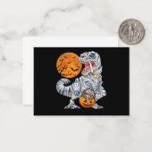 Halloween Dinosaur T rex Mummie Pompoen Notitiekaartje (Voorkant / Achterkant in situ)