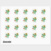 Halloween Dinosaur T Rex Mummie Pompoen Ronde Sticker (Vel)