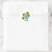 Halloween Dinosaur T Rex Mummie Pompoen Ronde Sticker (Tas)