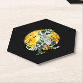 Halloween Dinosaur T rex Mummy Pumpkin Kartonnen Onderzetters (Schuin)