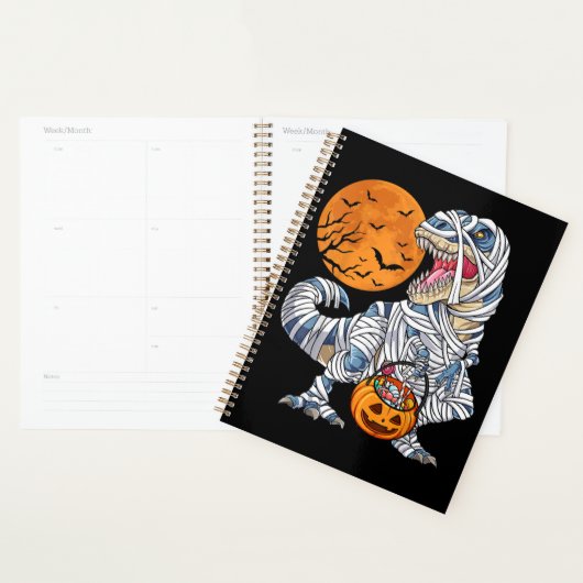 Halloween Dinosaur T rex Mummy Pumpkin Planner (Display)