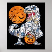 Halloween Dinosaur T rex Mummy Pumpkin Poster (Voorkant)