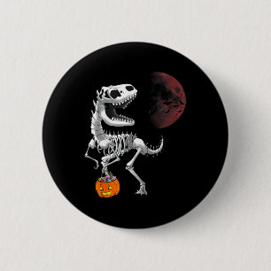 Halloween Dinosaur T Rex Skelet Griezelige Jongens Ronde Button 5,7 Cm