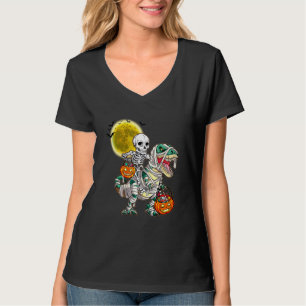 Halloween Dinosaur T Rex Skelet Griezelige Jongens T-shirt