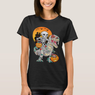 Halloween Dinosaur T Rex Skelet Griezelige Jongens T-shirt