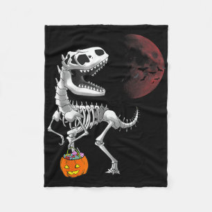 Halloween Dinosaur T Rex Skeleton Scary Boys Kinde Fleece Deken