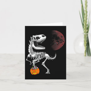 Halloween Dinosaur T Rex Skeleton Scary Boys Kinde Kaart