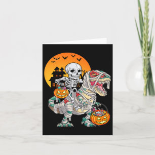 Halloween Dinosaur T Rex Skeleton Scary Boys Kinde Kaart