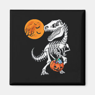 Halloween Dinosaur T Rex Skeleton Scary Boys Kinde Magneet