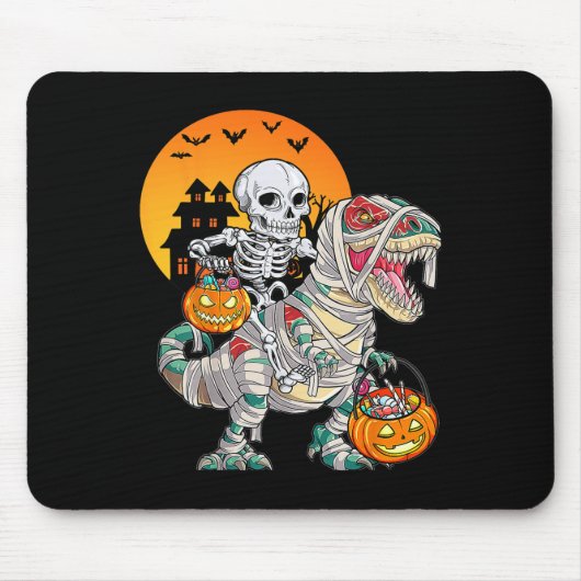 Halloween Dinosaur T Rex Skeleton Scary Boys Kinde Muismat (Voorkant)