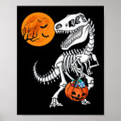 Halloween Dinosaur T Rex Skeleton Scary Boys Kinde Poster (Voorkant)