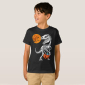 Halloween Dinosaur T Rex Skeleton Scary Boys Kinde T-shirt (Voorkant volledig)