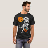 Halloween Dinosaur T Rex Skeleton Scary Boys T-shirt (Voorkant volledig)