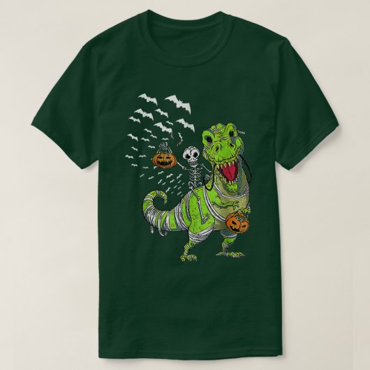 Halloween Dinosaur T Rex Skeleton Scary BoysTeens  T-shirt (Design voorkant)