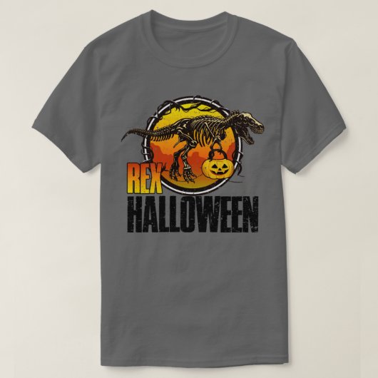 Halloween Dinosaur T Rex Skeleton T-shirt (Design voorkant)