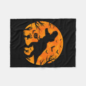 Halloween Dinosaur T Rex With Pumpkin Dinosaur Hal Fleece Deken (Voorkant (Horizontaal))