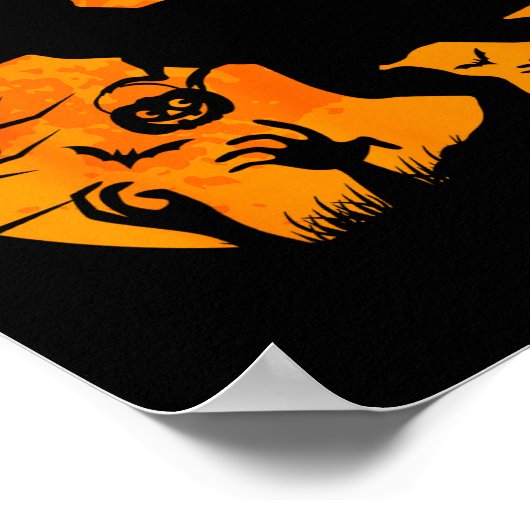 Halloween Dinosaur T Rex With Pumpkin Dinosaur Hal Poster (Hoek)