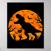 Halloween Dinosaur T Rex With Pumpkin Dinosaur Hal Poster (Voorkant)