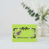 Halloween Dinosaur With Bat Wings Green Plaatskaartje (Staand voorkant)