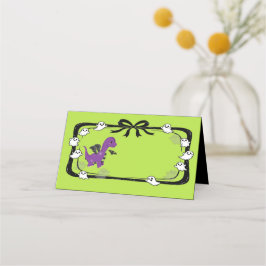 Halloween Dinosaur With Bat Wings Place Card Plaatskaartje