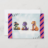 Halloween dinosaurus dino-mash feest bedankkaart (Voorkant)