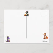 Halloween dinosaurus dino-mash feest briefkaart (Achterkant)