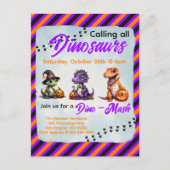 Halloween dinosaurus dino-mash feest briefkaart (Voorkant)