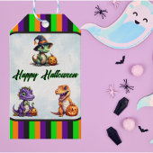 Halloween dinosaurus dino-mash feest cadeaulabel