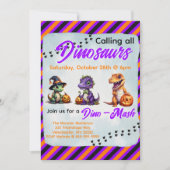Halloween dinosaurus dino-mash feest kaart (Voorkant)