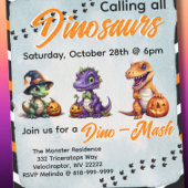 Halloween dinosaurus dino-mash feest kaart